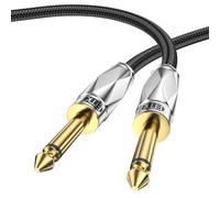 EMK 6.35mm Guitar Cable 1m, Braided Guitar Lead Instrument Cables 6.35mm 1/4 Inch Jack to Jack Cord for Electric Guitar, Bass, Amplifier, Speaker, Mandolin, Pro Audio, Keyboard