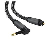 EMK 90 Degree Mini Toslink To Toslink Cable Right Angle Digital SPDIF Optic Fiber Cable 3.5 To Optical Audio Cable Adapter(1m)