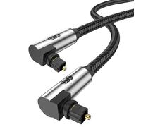 EMK 90 Degree Optical Cable 6M,360 Degree Swivel Adjustable Right Angled Optical Audio Cable Toslink Cable Fiber Optic Cord for Home Theater, Soundbar, Gaming Console, Speaker