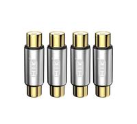 EMK Gold Plated RCA Female to Female Coupler, Extend RCA Cables Adapters for TV, Speakers, Amplifiers, Car Audio(RCA Coupler 4PCS)