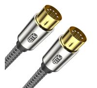 EMK MIDI Cable, 5-Pin Nylon Braided MIDI Cable Compatible with MIDI Keyboard, Synthesizer, Guitar Multi Effects, Sampler, External Sound Card, Audio Mixer, Audio Amplifier (1 PCS, 5Ft/1.5M)