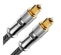 EMK Optical Cable 24K Gold-Plated Optical Audio Cable Digital Toslink Cable Spdif Cable Compatible with TV, Soundbar, Home Theater and More (3.6M, 24K Gold-Plated, Silver1)