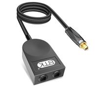 EMK Optical Splitter 1x2 [Support LPCM2.0, Dolby Digital, DTS 5.1] Digital Optical Audio 1 in 2 Out Toslink Splitter Compatible with Home Theater,Sound Bar,Television,Blu-ray Players,Speaker