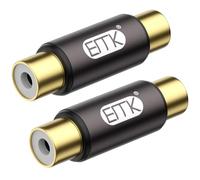 EMK RCA Coupler 2PACK, RCA Female to Female Adapter Gold Plated A/V Joiner Gender Changer Video Audio Converter Compatible with Phono,Speaker,Subwoofer Cable,Amplifier