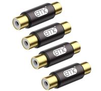 EMK RCA Coupler 4PACK, RCA Female to Female Adapter Gold Plated A/V Joiner Gender Changer Video Audio Converter Compatible with Phono,Speaker,Subwoofer Cable,Amplifier