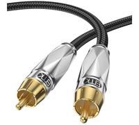 EMK Subwoofer Cable 2M, Digital Coaxial Audio Cable [Dual Shielded, 24K Gold-Plated RCA to RCA] for Home Theater, HDTV, Car Stereo, Speakers, Hi-Fi Systems
