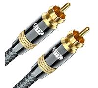 EMK Subwoofer Cable RCA to RCA Audio Cable 24K Gold-Plated Digital Coaxial RCA Cord for Home Theater, HDTV, DVD Player, Speaker, Subwoofer, Hi-Fi Systems (Male to Male Brown, 8M)