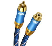 EMK Subwoofer Cable RCA to RCA Audio Cable 24K Gold-Plated Digital Coaxial RCA Cord for Home Theater, HDTV, DVD Player, Speaker, Subwoofer, Hi-Fi Systems (RCA Extension Cable Blue, 15Ft/5M)