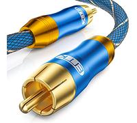 EMK Subwoofer Cable RCA to RCA Audio Cable 24K Gold-Plated Digital Coaxial RCA Cord for Home Theater, HDTV, DVD Player, Speaker, Subwoofer, Hi-Fi Systems (Male to Male Blue, 10Ft/3M)