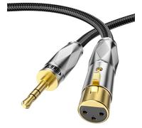 EMK Unbalanced 3.5mm to XLR Cable, 1 Metre, Male to Female, Ideal for Smartphones, MP3 Players, Tablets, Laptops, Microphones, Mixers, Amplifiers, Speakers