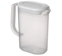 eMKay® 1.5l Plastic Fridge Door Jug with Lid | Slimline Water Juice Milk Pitcher | Clear Drinks Container with Handle & Pour Spout | Freezer Dishwasher Safe