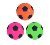 eMKay® 17.5cm - SET of 3 Football | Indoor/Outdoor Soft Sponge Foam Soccer Ball Great Fun For Adults And Kids Boys & Girls - (17.5cm PINK, ORANGE and GREEN)