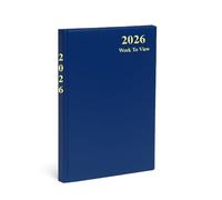 eMKay® 2026 A4 Week-to-View Classic Diary - Hardback Casebound Organiser | A4 Week Per View Planner with Ribbon Marker & UK Content (BLUE)