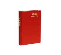 eMKay® 2026 A5 Page-a-Day Diary (Full-Page Weekends) - Hardback Casebound Organiser | A5 Page a Day Planner with Ribbon Marker & UK Content (BURGUNDY)