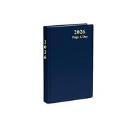 eMKay® 2026 A5 Page-a-Day Diary (Full-Page Weekends) - Hardback Casebound Organiser | A5 Pgae a Day Planner with Ribbon Marker & UK Content (BLUE)