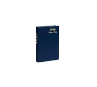 eMKay® 2026 A6 Page-a-Day Diary (Half-Page Weekends) - Hardback Casebound Organiser | A6 Page a Day Planner with Ribbon Marker & UK Content (BLUE)