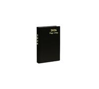 eMKay® 2026 A6 Page-a-Day Diary (Half-Page Weekends) - Hardback Casebound Organiser | A6 Page a Day Planner with Ribbon Marker & UK Content (BLACK)