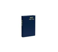 eMKay® 2027 A6 Page-a-Day Diary (HALFPAGE Weekends) - Hardback Casebound Organiser | A6 Page a Day Planner with Ribbon Marker & UK Content (BLUE)