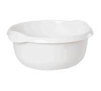 eMKay® 28cm Round Washing Up Bowl - White | Strong 5L Plastic Sink Bowl with Handles | Non-Slip High Gloss Finish | Ideal for Dishwashing, Food Prep & Sink Protection | 28x28x12cm