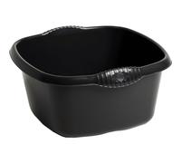 eMKay® 32cm Square Washing Up Bowl - BLACK | Large 9L Plastic Sink Bowl with Handles | Gloss Finish | Durable Kitchen Dishwashing Basin | Sink Protector | Stylish Square Design