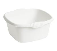 eMKay® 32cm Square Washing Up Bowl | Large 9L Plastic Sink Bowl with Handles | Gloss Finish | Durable Kitchen Dishwashing Basin | Sink Protector | Stylish Square Design (WHITE)