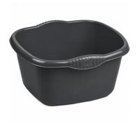 eMKay® 32cm Square Washing Up Bowl | Large 9L Plastic Sink Bowl with Handles | Gloss Finish | Durable Kitchen Dishwashing Basin | Sink Protector | Stylish Square Design (Grey)