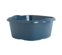 eMKay® 32cm Square Washing Up Bowl - Navy Blue | Large 9L Plastic Sink Bowl with Handles | Gloss Finish | Durable Kitchen Dishwashing Basin | Sink Protector | Stylish Square Design