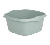eMKay® 32cm Square Washing Up Bowl - SAGE GREEN | Large 9L Plastic Sink Bowl with Handles | Gloss Finish | Durable Kitchen Dishwashing Basin | Sink Protector | Stylish Square Design