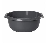 eMKay® 36cm Round Washing Up Bowl | Extra Large 10L Plastic Sink Bowl with Handles | Gloss Finish | Durable Kitchen Dishwashing Basin | Sink Protector | 36 x 36 x 17cm (Grey)