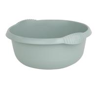 eMKay® 36cm Round Washing Up Bowl - SAGE Green | Extra Large 10L Plastic Sink Bowl with Handles | Gloss Finish | Durable Kitchen Dishwashing Basin | Sink Protector | 36 x 36 x 17cm