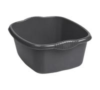 eMKay® 39cm Rectangle Washing Up Bowl | Large Rectangular 12L Plastic Sink Basin with Handles | Durable Gloss Finish | Deep Kitchen Rectangle Dishwashing Bowl | Utility Sink Organiser (Grey)