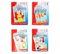 eMKay® 4 Classic Snap Card Game Decks - Go Fish, Old Maid, Animal Snap & Happy Families | Spill Proof Plastic Coated Playing Cards | Durable, Easy to Shuffle | Family Night & Travel
