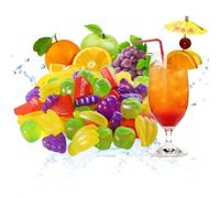 eMKay® 40Pcs BPA Free Multicoloured Plastic Reusable Washable Assorted Fruit Shaped ICE Cubes for Cooling Your Drinks,Fast Freezing,No Fuss, Easy to use & Store and Ideal for Drinks, Parties & BBQs