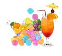 eMKay® 40Pcs Multi-Coloured BPA Free Reusable Square Plastic Ice Cubes for Cooling Your Drinks, Reusable and Fast Freezing Ice Cubes, No Fuss, Easy to use & Store and Ideal for Drinks, Parties & BBQs
