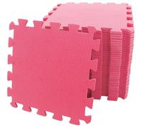 eMKay® 9pcs PINK Interlocking Foam Floor Mat 29x29cm | Eva Soft Puzzle Floor Tiles | Non Slip Cushioned Flooring For Home Gym Yoga Fitness Playroom Garage Workout Studio & Kids Play Area (PINK)