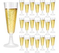 eMKay® Clear Plastic Champagne Flutes/Glasses 140ml - 24 Count (Pack of 1)