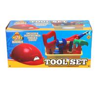 eMKay® Construction Tool Set & Caddy with Safety Helmet - Chunky Pretend DIY Tools & Carry Tray for Toddlers 3+ | Imaginative Role-Play & Fine Motor Skill Development Toy