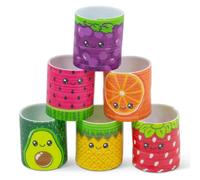 eMKay® Fruity Spring Toys - Set of 6 Fruit-Themed Plastic Springers | Bouncing, Twisting Retro Toys | Party Bag Fillers, Fidget Toy & Collectible Fun