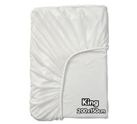 eMKay® King Size Waterproof Mattress Protector Cover | 200 x 150cm Fitted Bed Sheet with Elastic Edges | Anti-Bacterial & Anti-Fungal Vinyl PVC Plastic Cover | Machine Washable
