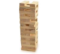 eMKay® Mini Wooden Tumbling Tower Game | 48 Natural Wood Blocks | Classic Stacking & Balancing Game for Kids & Adults | Compact Travel Size | Indoor Outdoor Family Fun Party Toy