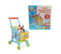 eMKay® MY 1ST SHOPPING TROLLEY WITH 20PCS PLAY FOOD SET - KIDS SUPERMARKET CART FOR ROLE PLAY, PUSH TOY WITH ACCESSORIES, EDUCATIONAL GIFT FOR TODDLERS, AGE 3+