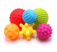 eMKay® My First Baby Sensory Soft Balls - Pack of 6 Multi-Textured Balls for Babies | BPA-Free Teething & Tactile Toy | Lightweight, Squeaky & Easy to Grasp | Baby Development Toy from Birth+