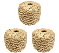 eMKay® Natural Garden Jute Twine 3 Ply PACK OF 3-50m Balls of Garden Twine Garden String for Arts Crafts Gardening Wedding Décor Packing Christmas & Around the Home TOTAL - 150 METRE/492 FEET APPROX