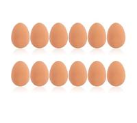 eMKay® Pack of 12 Bouncing Egg Jet Balls - Realistic Brown Egg-Shaped Rubber Bouncy Balls (5.4 cm) - Bulk Party & Easter Prank Toys