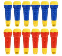 eMKay® Pack of 12 Echo Toy Microphones - RED & BLUE | Battery-Free Kids Singing Mic Toys | Fun Voice Echo Karaoke Microphones for Boys & Girls | Party Bag Fillers, Classroom Rewards & Group Play