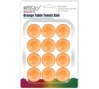 eMKay® Pack of 12 Ping Pong Table Tennis Balls (3-Star 40+ High-Performance ABS Material Training Balls) Ideal for Indoor and Outdoor Table Tennis - ORANGE