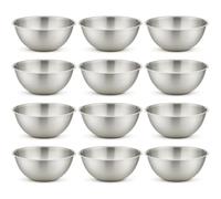 eMKay® Pack of 12 Stainless Steel Mixing Bowl 16CM | Mirror Polished Nesting Bowl for Baking, Cooking & Food PREP | Lightweight DEEP Metal Bowl - Dishwasher Safe, Stackable, Rust Resistant