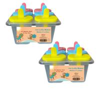 eMKay® Pack of 2 - 6 Section Ice Lolly Makers - Reusable BPA-Free Moulds with Drip Guards & Sticks - 80ml Capacity - Dishwasher Safe - Great for Kids & Family Treats