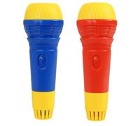 eMKay® Pack of 2 Echo Toy Microphones for Kids - RED & BLUE | No Battery Karaoke Mic for Boys & Girls | Singing Voice Amplifier Toy for Pretend Play, Parties & Gifts