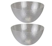 eMKay® Pack of 2 Large 4.5L Reusable Plastic Salad Bowls - Clear Hard Plastic Serving Bowls with Dimple Effect - BPA-Free Mixing & Snack Bowls for Parties BBQs Picnics Indoor Outdoor Use